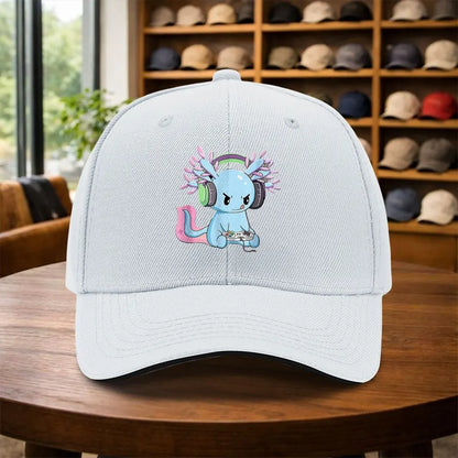 Gamer Axolotl Headphone Print Baseball Cap