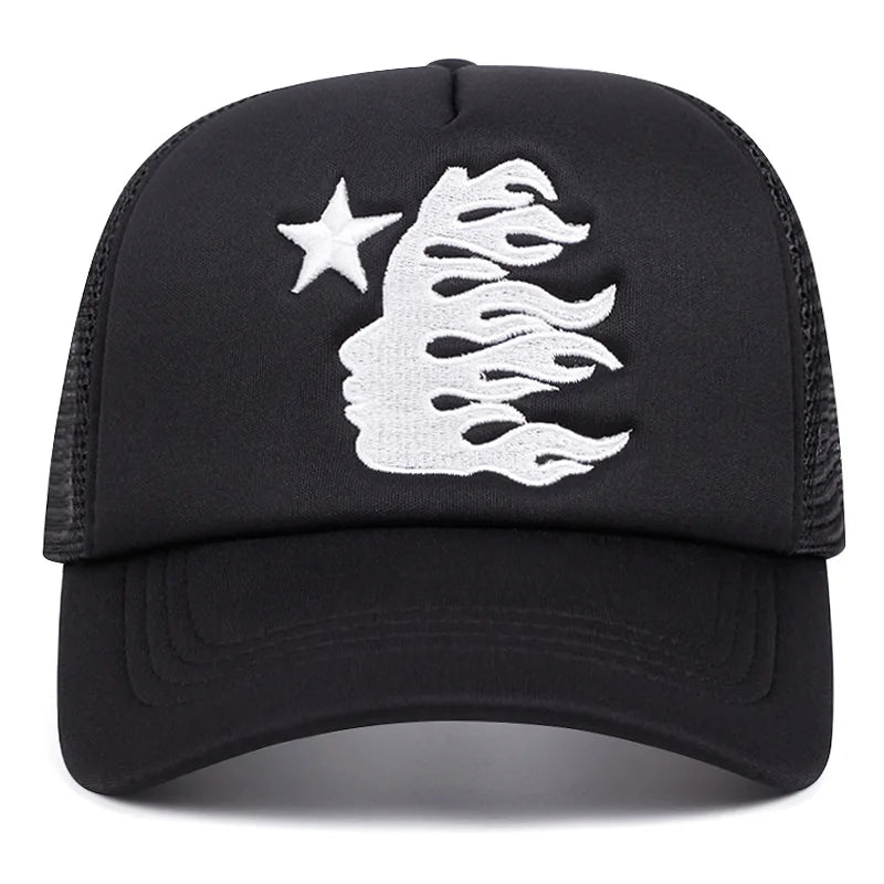 Summer Flame Star Embroidery Baseball Hat