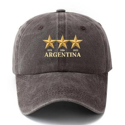 Baseball Cap Three Stars Representing ARGENTINA