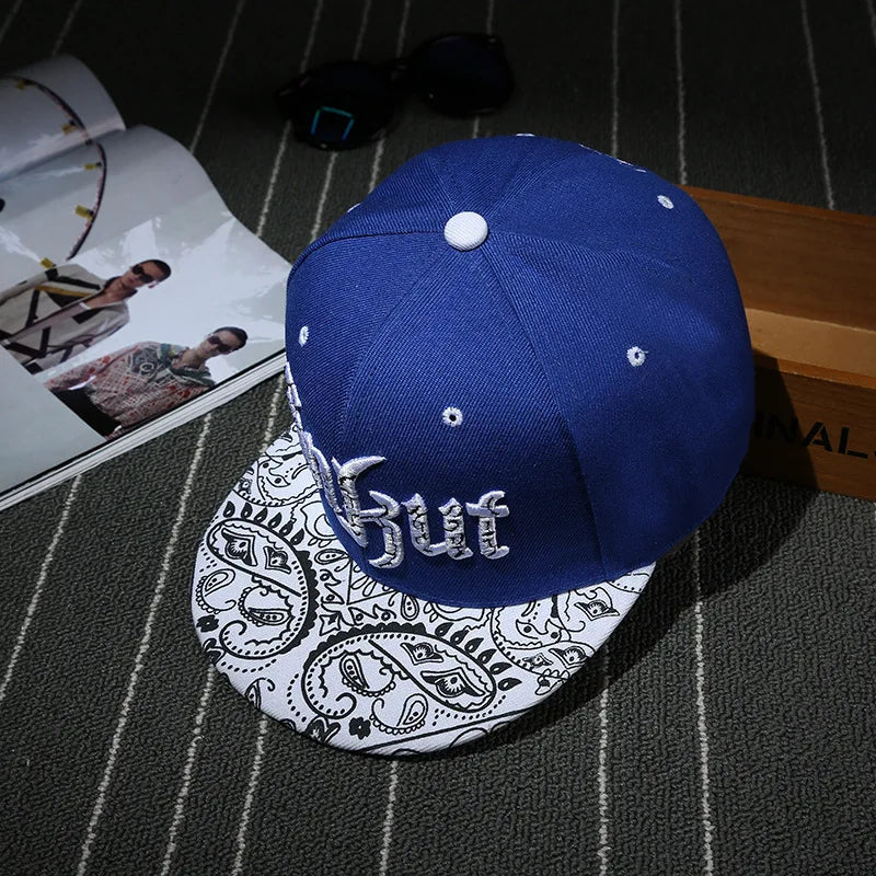 Flat Brim Snapback Cap Hard Top Unisex Streetwear Hip Hop Hat for Men Women