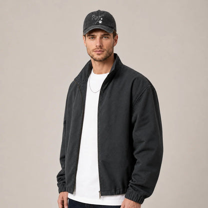 Dog Paw Outline Washed Baseball Cap