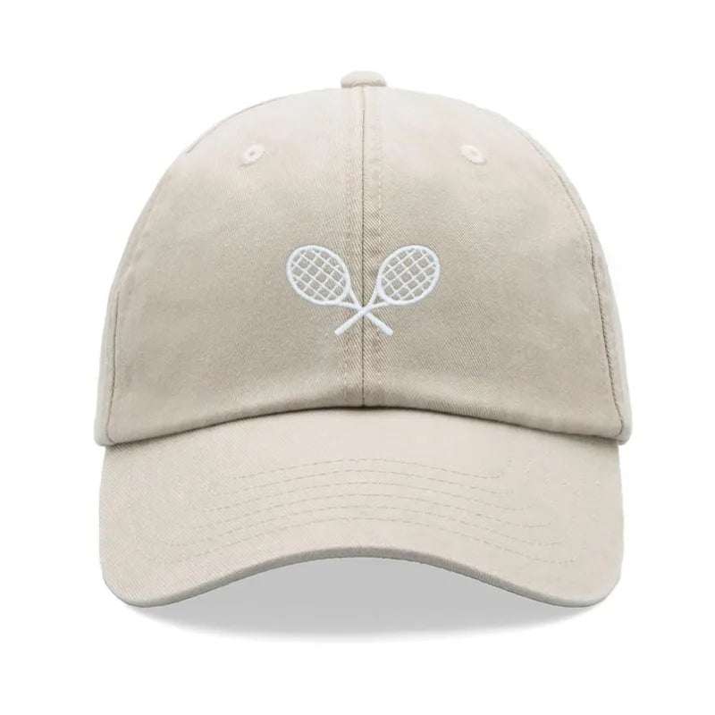 Tennis Racquets Crossed Retro Washed Baseball Caps