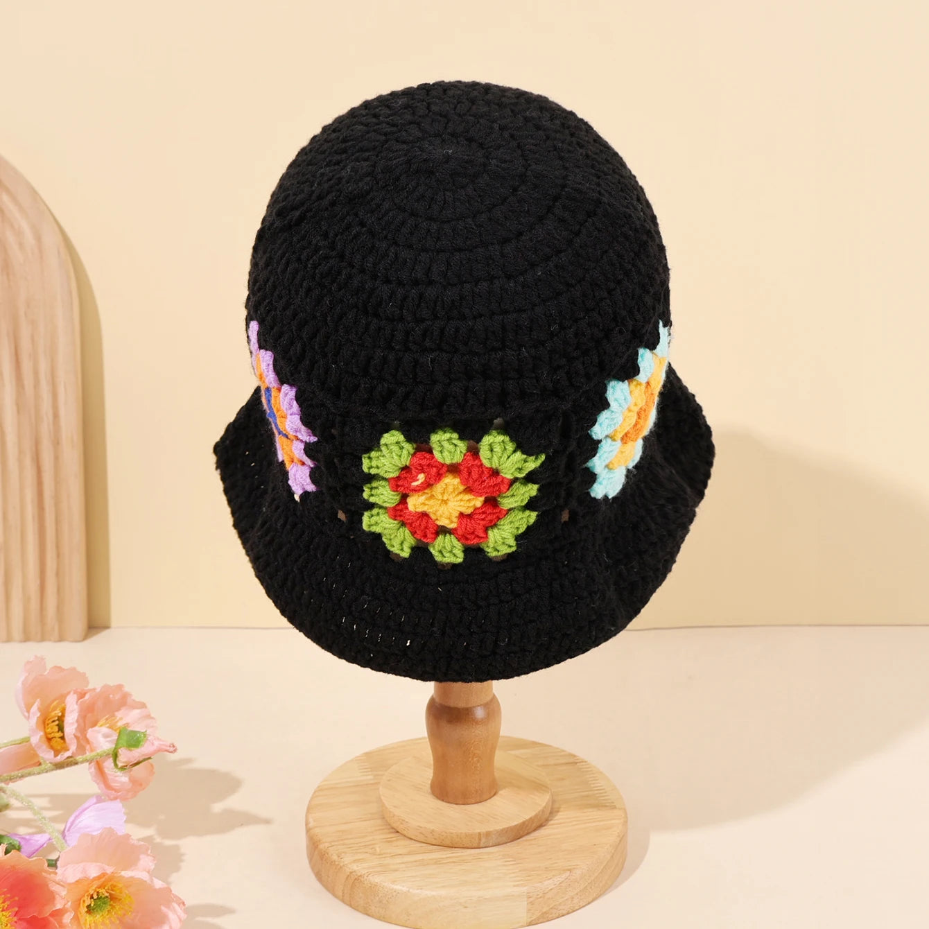 1PC Handmade Crocheted Bucket Shaped Hat