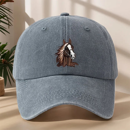 Trendy Versatile Fashion Horse Head Print Baseball Cap