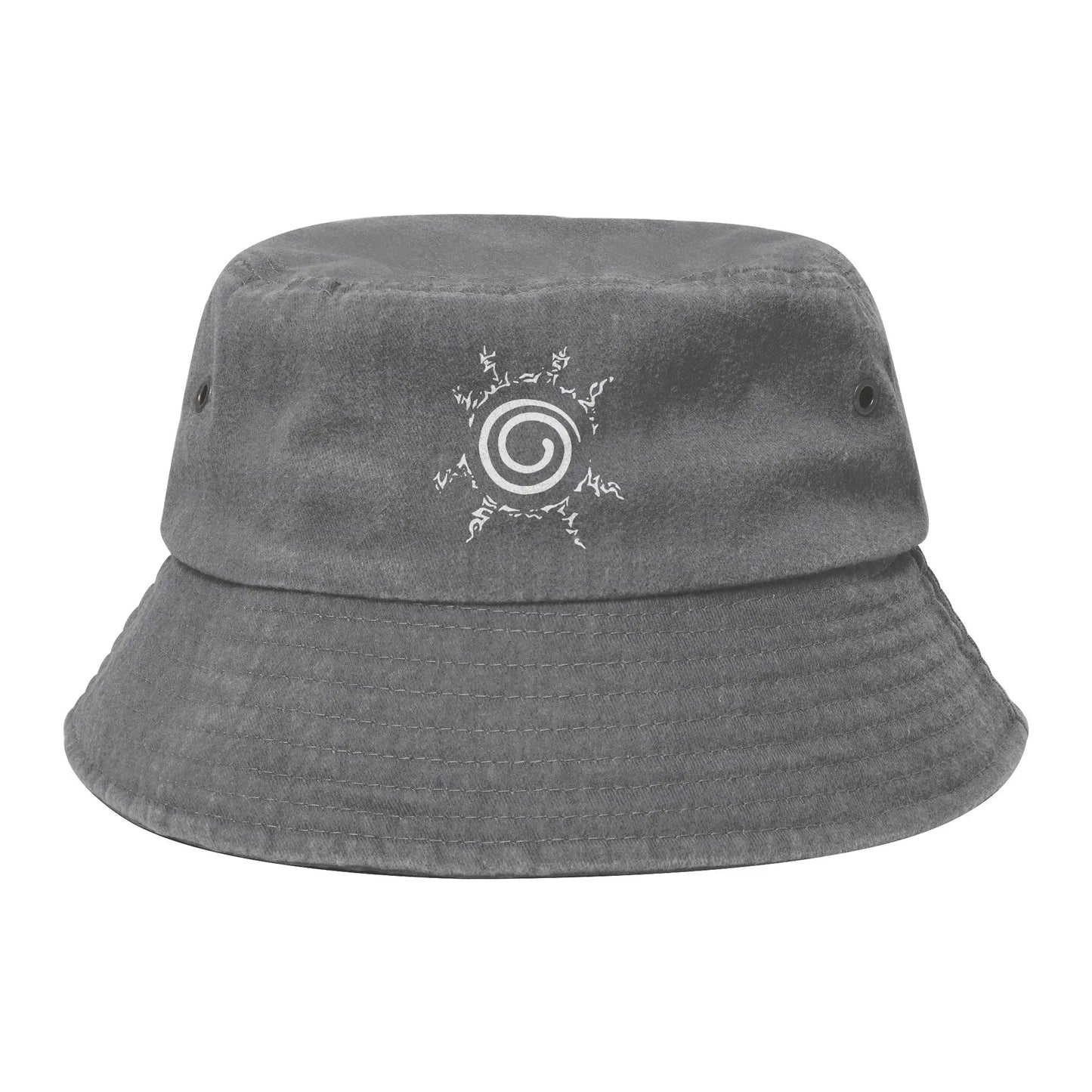 Men Women Washed Denim Bucket Hat Naruto