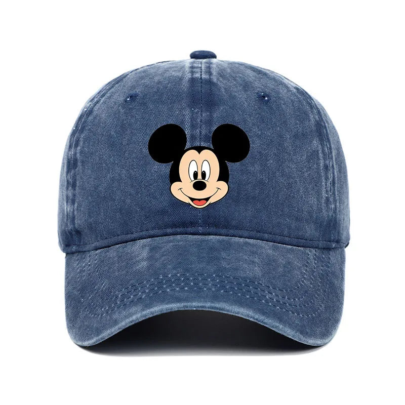Unisex Vintage Washed Mickey Minnie Print Baseball Cap For Men Women