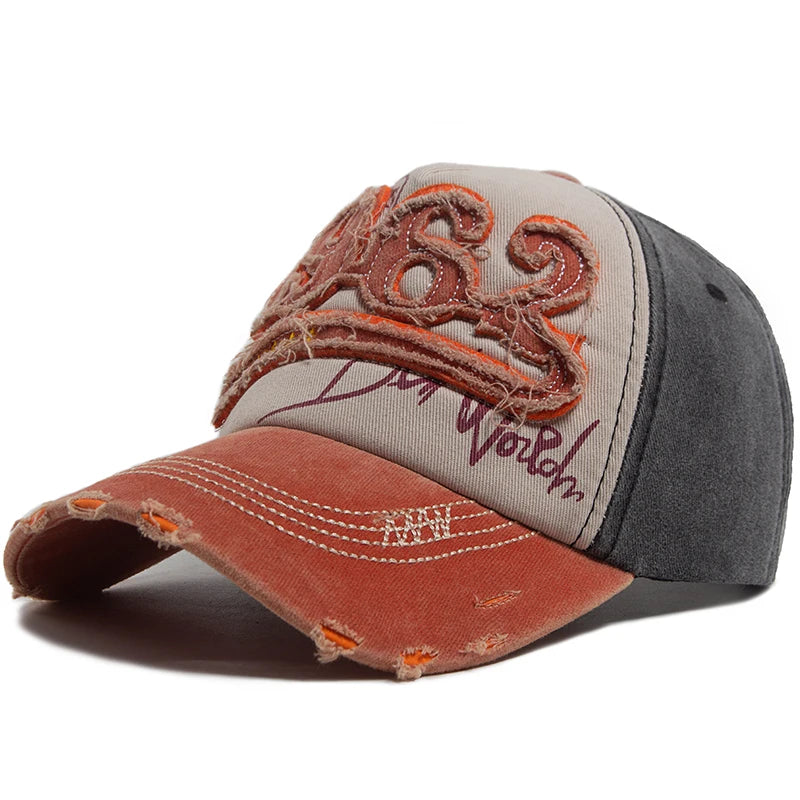 Fashion Vintage Washed Cotton Baseball Cap Men Digit 1962 Embroidery Snapback Spring Autumn Women