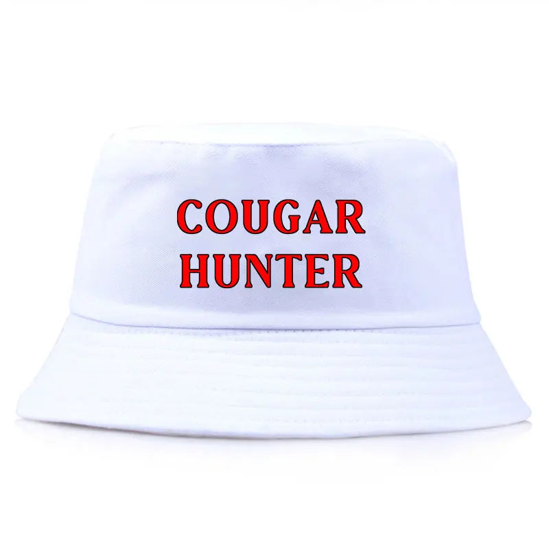 Cougar Hunter Bucket Hat Funny Retro Vibes Printed Sun Hat For Men Women
