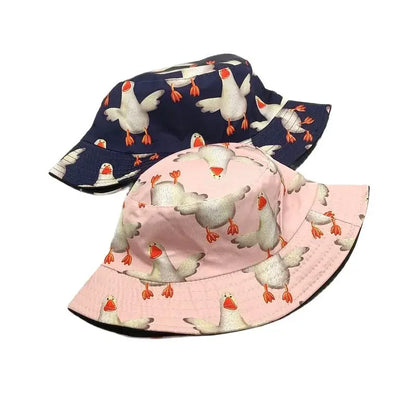 Spring And Autumn Cotton Cartoon Animal Print Bucket Hat