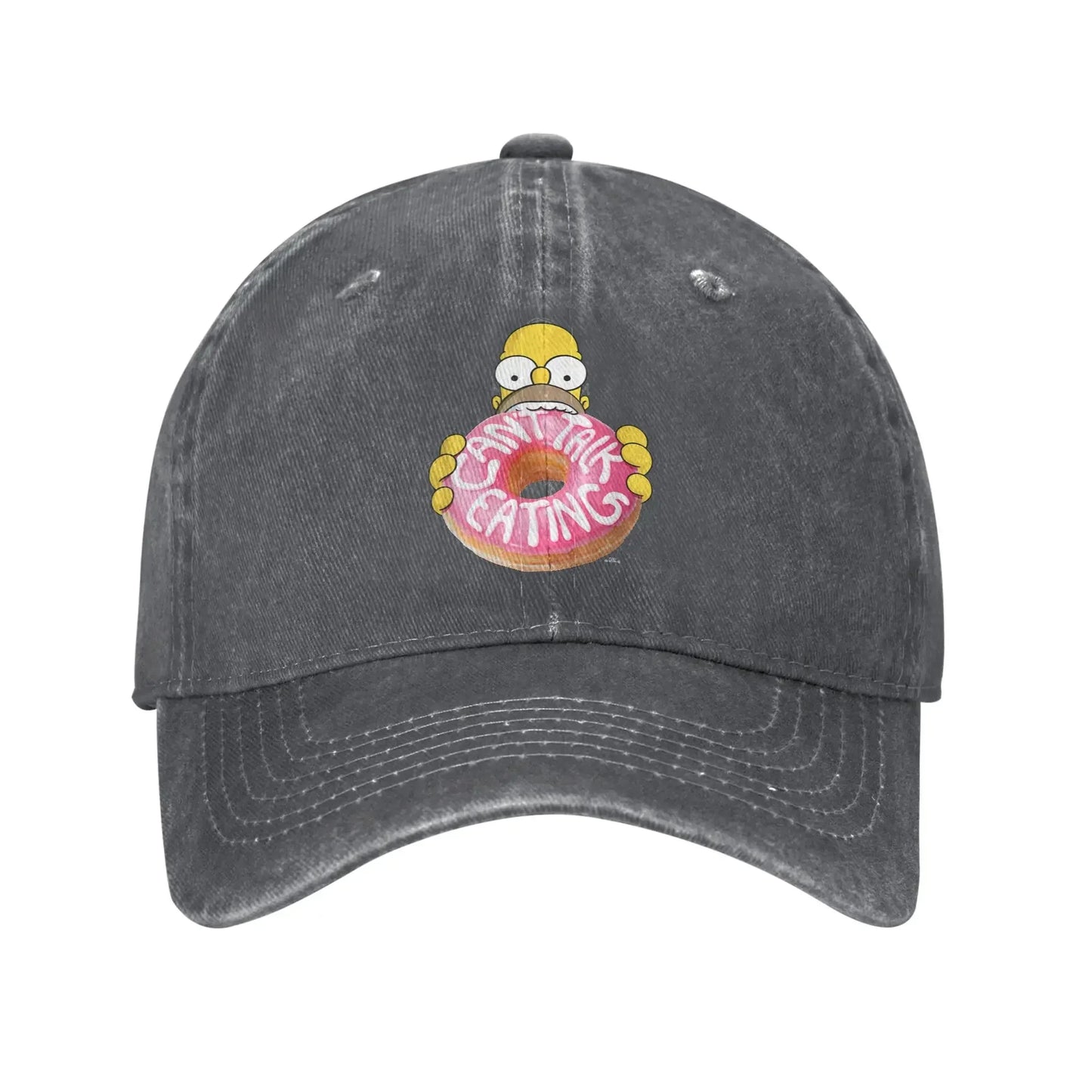 The S-simpson Homer Can't Talk Eating Donut Baseball Cap
