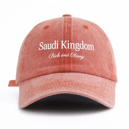 Saudi Kingdom Print Washed Baseball Cap