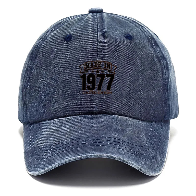 Vintage Washed Cotton Baseball Cap For Men Women Retro 1977