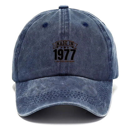 Vintage Washed Cotton Baseball Cap For Men Women Retro 1977