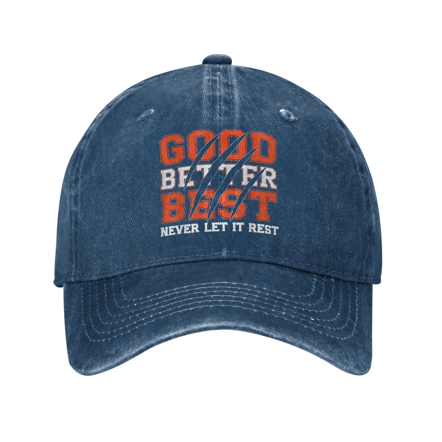 Good Better Best Never Let It Rest Motivation Bear Claws Casual Baseball Cap