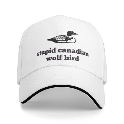 Heated Rivalry Funny Loon Quote Baseball Cap Hip Hop Stupid Canadian Wolf Bird