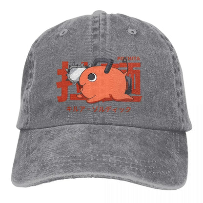 Pure Color Cowboy Hats Pochita Ramen Women Baseball Caps Chainsaw Man Anime Peaked