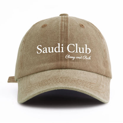 SAUDI C Print Washed Baseball Cap For Adults
