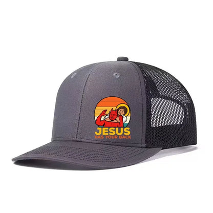 JESUS HAS YOUR BACK Printed Adjustable Baseball Cap