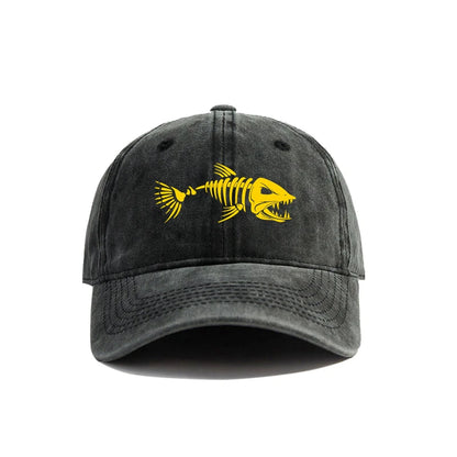Fishbone Baseball Cap Fishing Skeleton Fish Bone