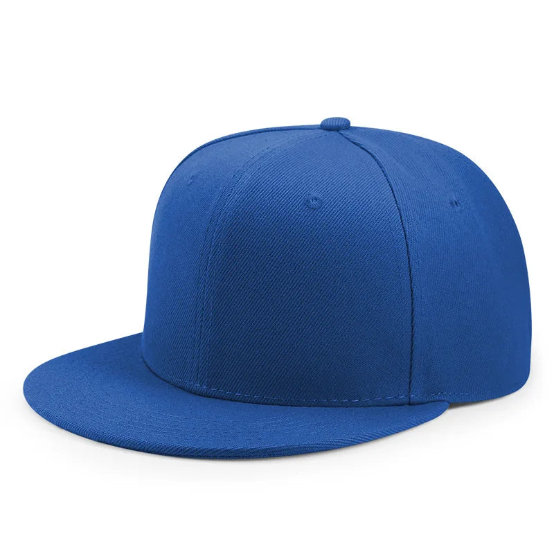Unisex Hip Hop Solid Color Flat Brim Snapback Hats For Women