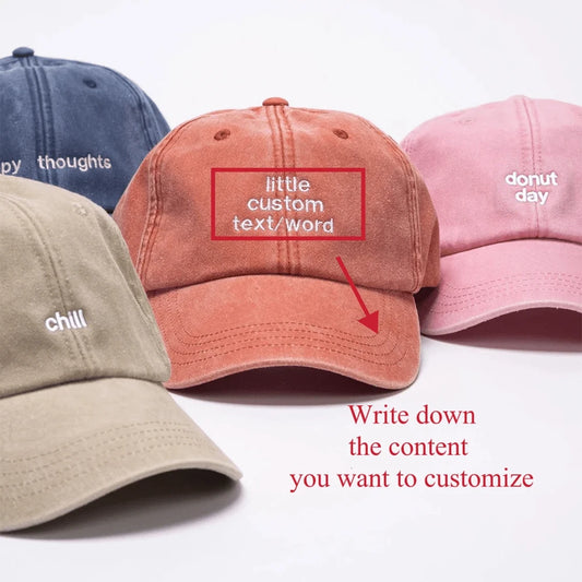 Embroidered Hat Personalized Dad Hat Embroidered Text Baseball Hat Customized