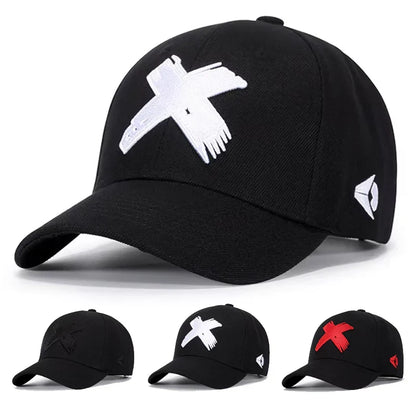 Unisex X Letter Embroidery Baseball Caps