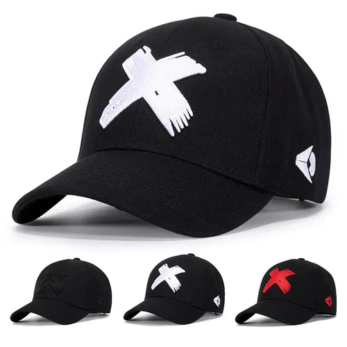 Unisex X Letter Embroidery Baseball Caps