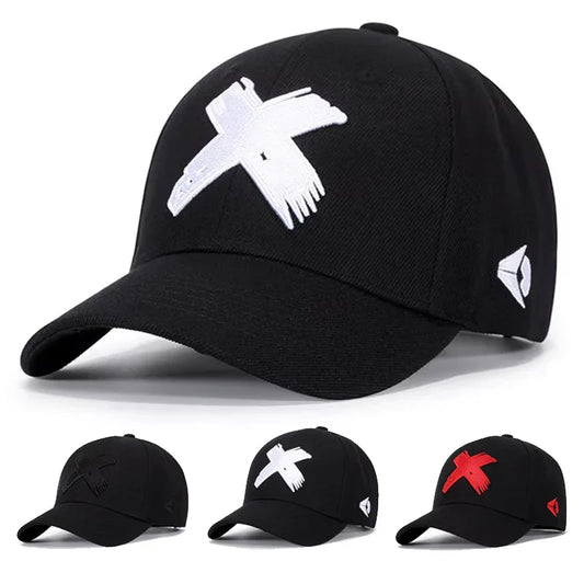 Unisex X Letter Embroidery Baseball Caps