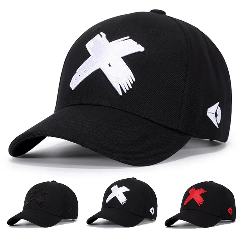 Unisex X Letter Embroidery Baseball Caps Spring Autumn