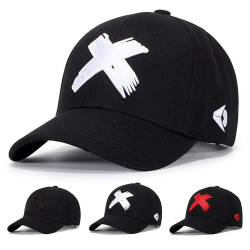 Unisex X Letter Embroidery Baseball Caps Spring Autumn