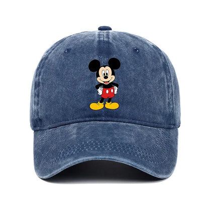 Retro Washed Mickey Mouse Print Baseball Cap