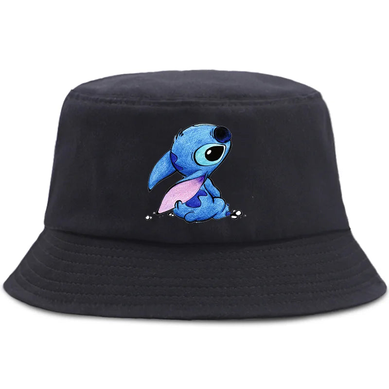 Lilo Stitch Cotton Foldable Bucket Hat Women Hat Boys Girls Fishing Hunting Cap