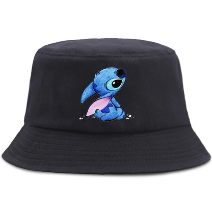 Lilo Stitch Cotton Foldable Bucket Hat Women Hat Boys Girls Fishing Hunting Cap