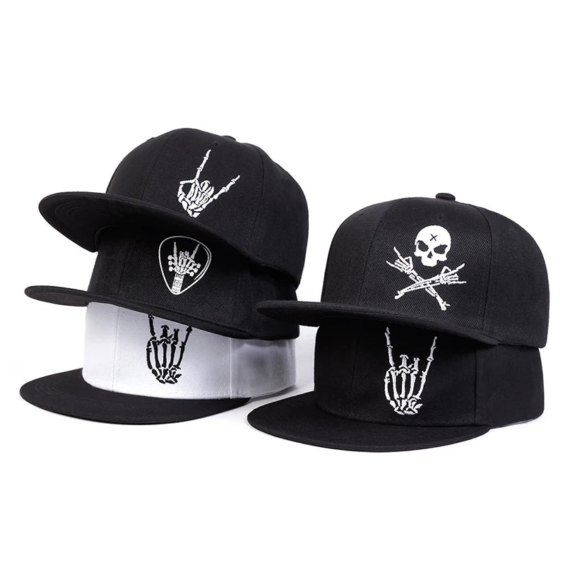 Unisex Skeleton Fingers Embroidery Hip-hop Hats Spring Autumn Outdoor