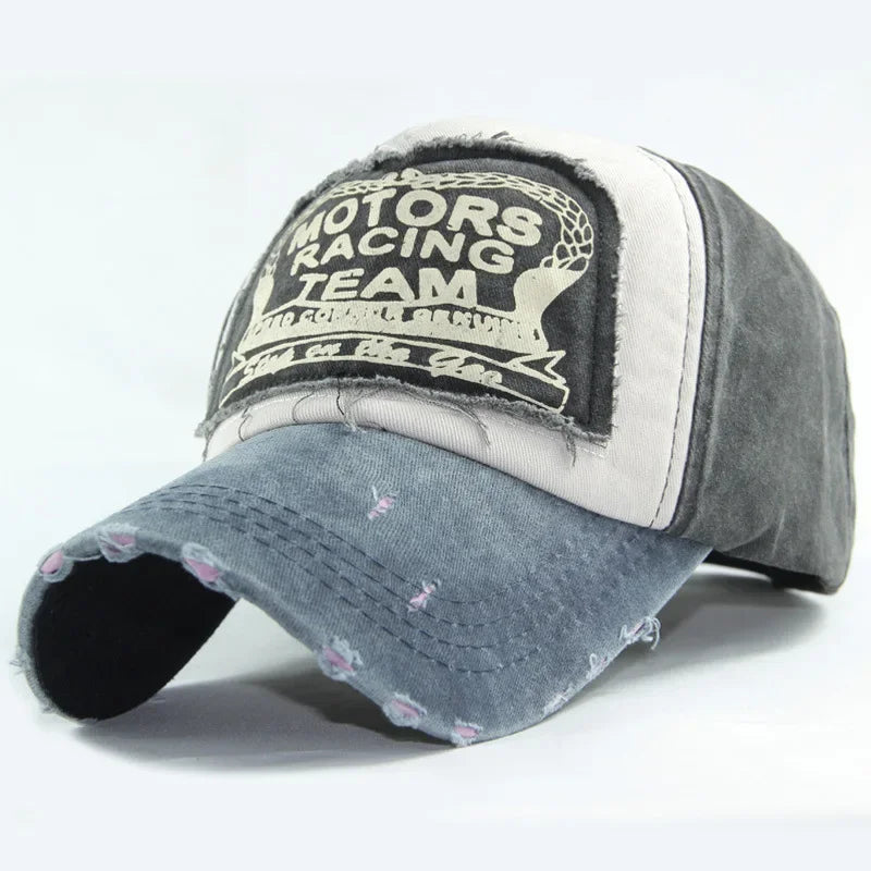 MOTOS Fashion Patchwork Color Washed Denim Baseball Cap