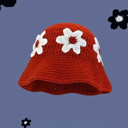 Autumn New Crochet Korean Handmade Bucket Hat Women