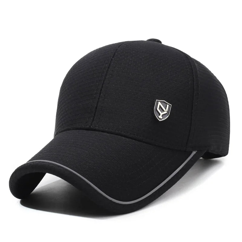 New Black Baseball Caps For Men Women Sunhat Solid Letter Sunscreen Cap