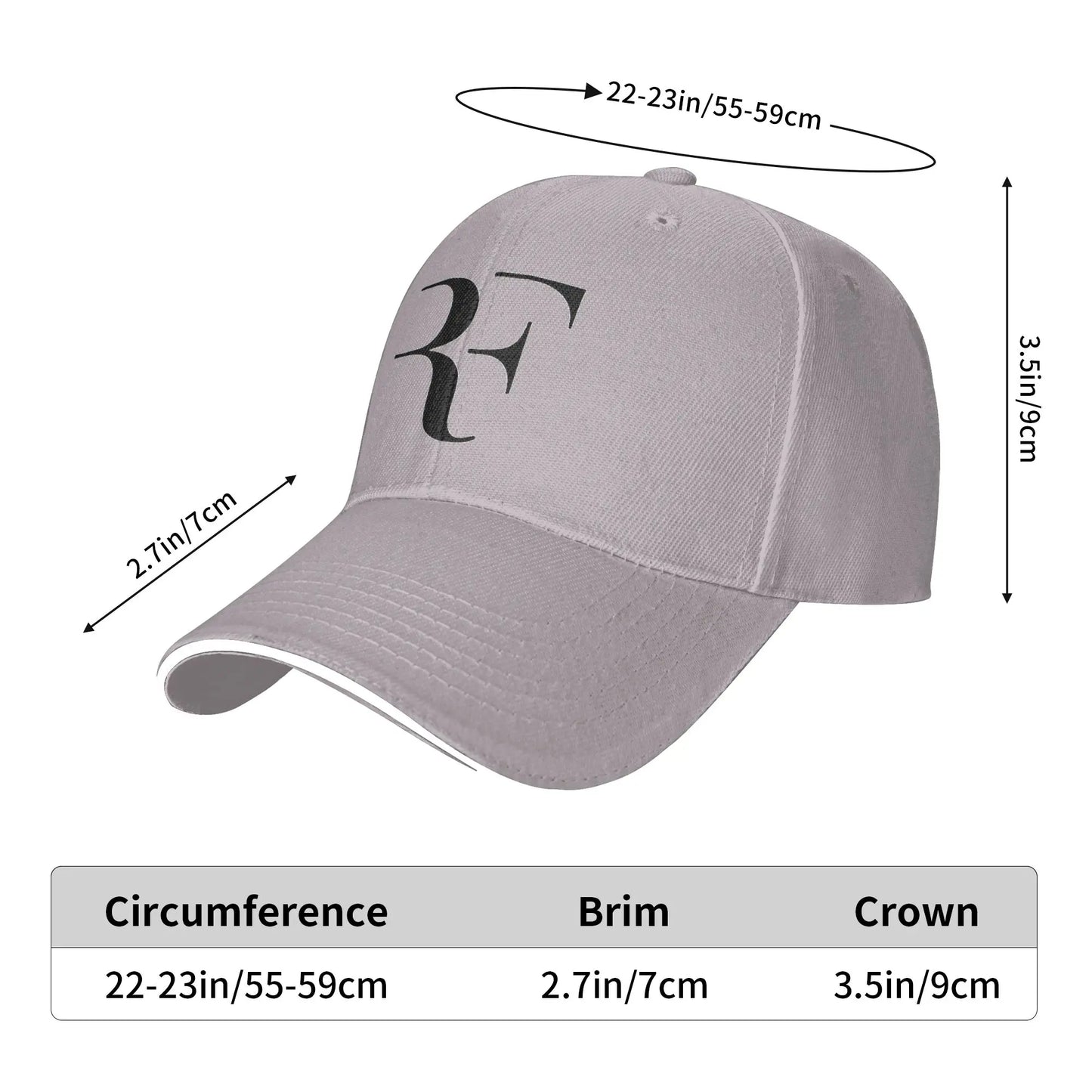 RF Roger Federer Patch Tennis Women Men Baseball Cap