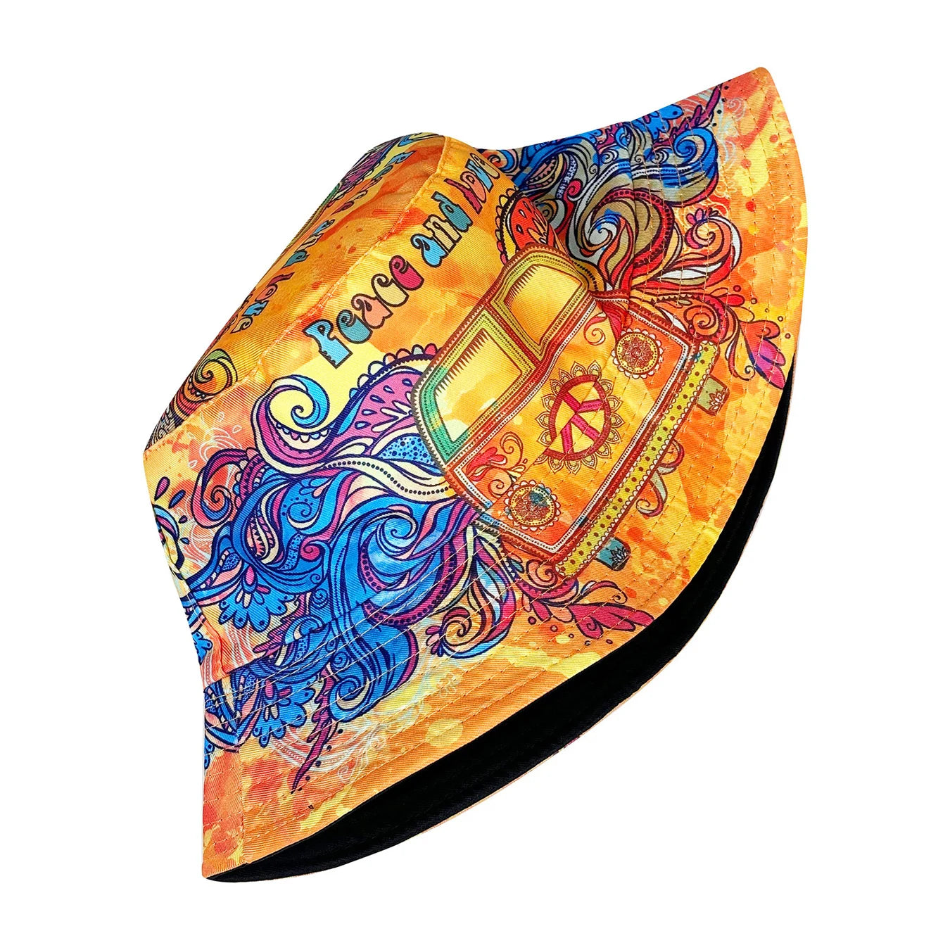 Peace and Love Colorful Fisherman Hat Foldable Fashionable Bucket Hat