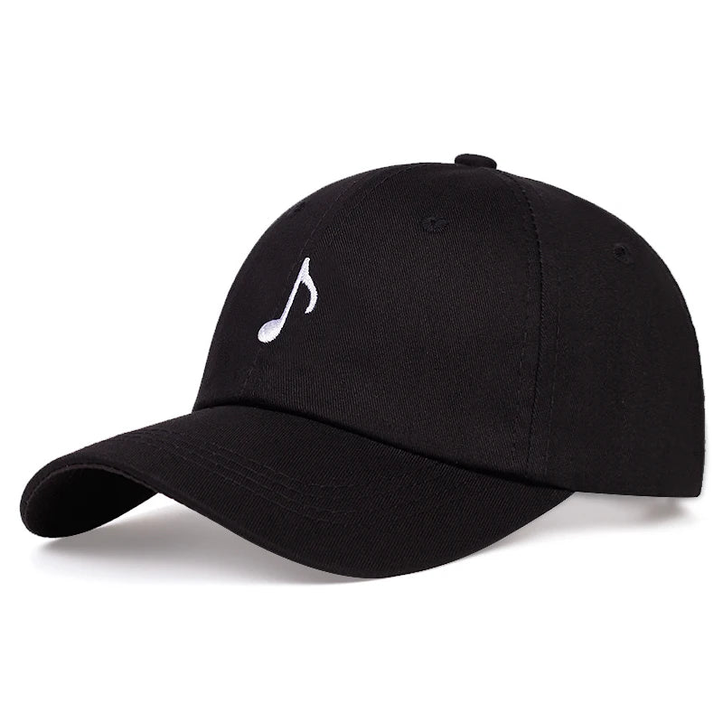 Fashion Cotton Baseball Cap Hip-Hop Hat Musical Note Embroidery Wild Golf Caps