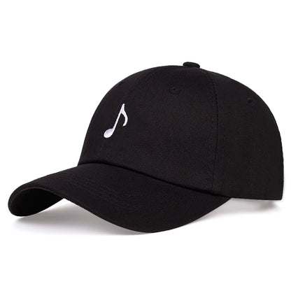 Fashion Cotton Baseball Cap Hip-Hop Hat Musical Note Embroidery Wild Golf Caps