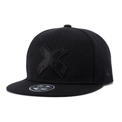 Letter X 3D Embroidered Flat-Brimmed Hat, Hip-Hop Street Dance Hat