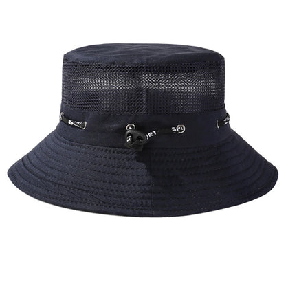 Summer Men Breathable Fisherman Bucket Hats Wide Brim Male Cap