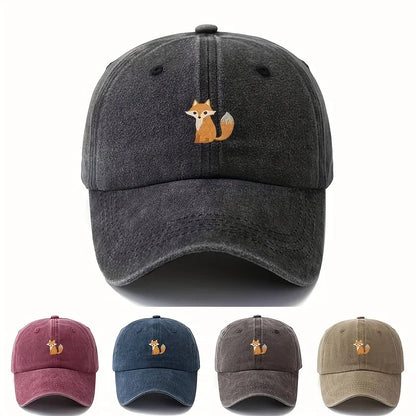 Cute Fox Pattern Printed Baseball Cap For Daily Casual Fashion