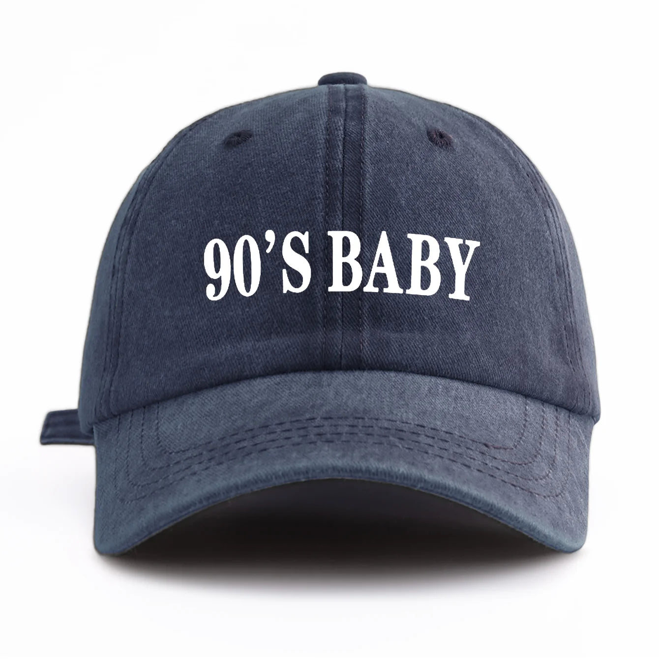 90'S BABY Print Washed Baseball Cap For Adults