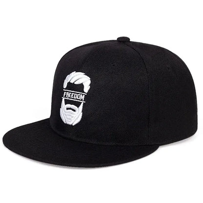 Unisex Bearded Old Man Embroidery Hip-hop Hats Outdoor Adjustable Casual Snapback Caps Sunscreen Hat