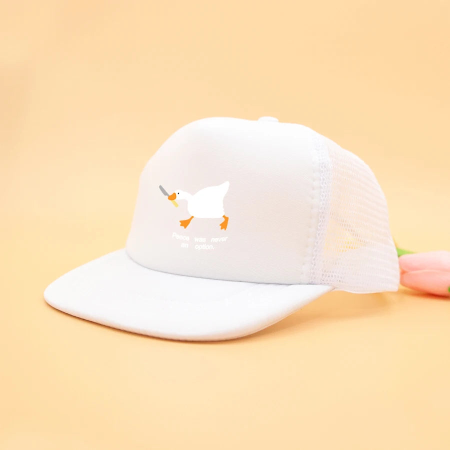 Children's Big Stupid Goose Print Mesh Breathable Baseball Cap