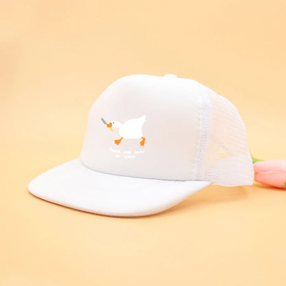 Children's Big Stupid Goose Print Mesh Breathable Baseball Cap