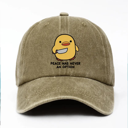 Yellow Duck Letter Printed Baseball Hat for Men and Women