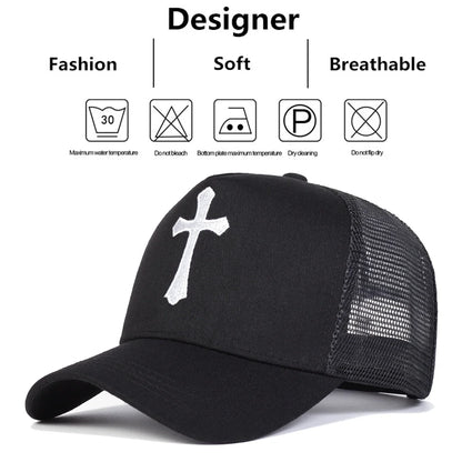 Unisex Cross Embroidery Baseball Caps